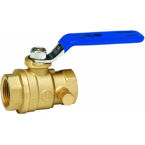 Homewerks, Brass, 119-2-34-34 No-Lead Full Port Ball Valve with Drain with 1/4-Turn x Female Thread, 3/4-Inch, 0.75-Inch