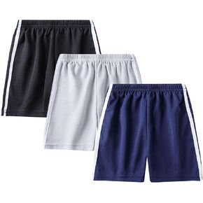 Phedrew 3-Pack Boys Athletic Shorts Quick Dry Performance Basketball Shorts for Kids