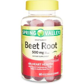 Beetroot Dietary Supplement Gummies, Cherry, 500 mg, 60 Count