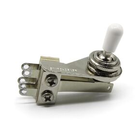 Switchcraft 3-Way Right Angle"L-Type" Toggle Switch w/Genuine Switchcraft Tip - Black, White, Cream or Amber - for Electric Guitar (White Tip)