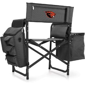 PICNIC TIME Fusion Backpack Chair with Cooler Outdoor Furniture, One Size, Dark Gray with Black Accents