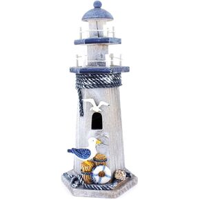 genius.nn Seabird Wooden Lighthouse 10' High Nautical Themed Rooms Lighthouse Home Decor