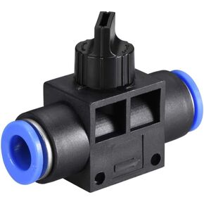 uxcell 10mm OD Pneumatic Air Flow Control Valve with Push-to-Connect Fitting,Union Straight,Pneumatic Air Controller Valve 5pcs