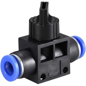 uxcell 8mm OD Pneumatic Air Flow Control Valve with Push-to-Connect Fitting,Union Straight,Pneumatic Air Controller Valve 5pcs