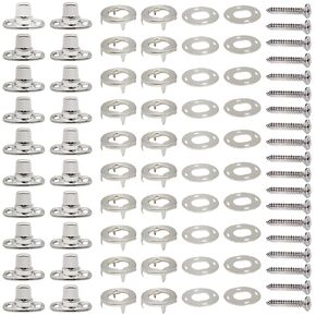 20 Sets Marine Grade Twist Lock Fasteners, Twist Lock Common Sense Fastener, Stainless Steel Plated Rotating Button Fasteners, for Boats, Sailboats, RVs, Dinghies and Caravans