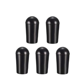uxcell M4 Switch Tip Knob Cap Plastic Replacement for 3 Way Toggle Pickup Selector Black 5pcs