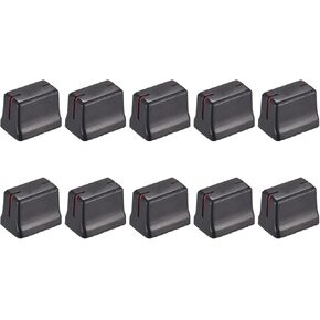 Potentiometer Mixer Fader Cap Straight Sliding, [for 4x1mm Shaft Switch Cap] - ABS/Red Black/ 10Pcs