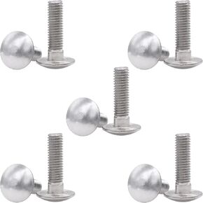 10PCS M8 x 50mm Carriage Bolts, 304 Stainless Steel Fully Threaded Round Head Square Neck Carriage Bolt (Thread Diameter: M8, Length: 50mm)