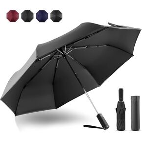 NEW Premium Folding and Portable Automatic Umbrella Windproof Travel Umbrella - Safety Easy Close，Strong, Folding Umbrella for Backpack, Purse Umbrellas for Rain, Compact - Men and Women