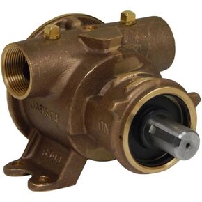 Jabsco 6400-1051 Marine Pulley Driven Flexible Impeller Pedestal Mount Pump (62-GPM, Neoprene Impeller, Full Cam, Mechanical Seal, 1.25" NPT Horizontal Port, Short Shaft for Caterpillar Engines),Bronze