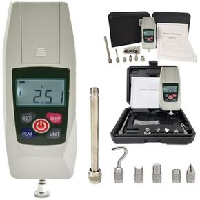 Digital Force Gauge Digital Push Pull Dynamometer 500N Thrust Meter Tools Equipment with Accuracy ±1％ 500N 50Kgf 110Lbf 1800Oz for Lab Force Test Destructive Test