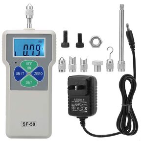 SF-50 Digital Force Gauge, Portable Push Pull Meter with 3 Units, 50N/5kg/11lb 100-240V, High Precision LCD Push and Pull Tester for Tension and Compression Load Destructive Tests