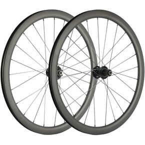 SUPERTEAM Carbon Fiber Disc Brake Wheelset 700c Road Wheel 25mm Width UD Matt 30/40/45/55mm (40mm, CX3 Hub Center Lock 12 * 100-12 * 142mm Thrux Axle)