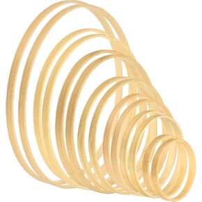 PATIKIL 3/4/5/6/7/8/9 Inch 7 Size Wooden Bamboo Floral Hoop, 14Pcs in 1 Set Craft Rings for DIY Wedding Wreath Decor Dream Catcher