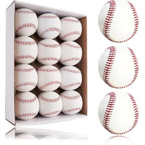 12 Pack Teeballs Standard Size T-Ball Training Baseballs TeeBall Kids Safety Baseballs Unmarked Autograph Baseball, Soft Practice Baseballs for League Play, Batting, Hitting, Pitching, Gift