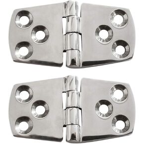 NRC&XRC Marine Grade CAST Solid 316 Stainless Steel Mirror Polished Hinges Marine Stainless Steel 72mm(L) x38mm(W) Pair for Door 、Cabinet Boat, RVs