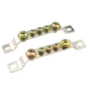 2PCS Terminal Single Row Grounding Busbar Set Copper Busbar Confluence Grounding Wire Bridge Electrical Isolation Bar for Distribution Box Electrical Cabinet High Voltage Cabinet 5 Holes