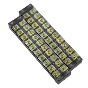 uxcell 2 Pcs Dual Rows 10 Positions 600V 45A Cable Barrier Block Terminal Strip TB-4510L