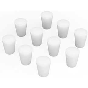 Silicone Rubber Stopper, (10-Pack, Size 1#) Tapered White Silicone Stoppers for Laboratory Sealing in Saudi Arabia