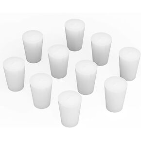 Silicone Rubber Stopper, (10-Pack, Size 1#) Tapered White Silicone Stoppers for Laboratory Sealing