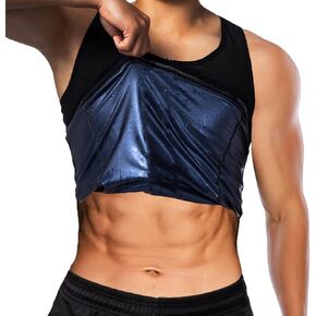 Men's Sauna Vest Workout Sauna Sweat Vest Tank Top for Men Sweat Enhancing Vest Waist Trainer for Men