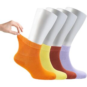 Cosyfeel® جوارب الكاحل النسائية الفضفاضة لمرضى السكري 4 أزواج من مادة الخيزران الناعمة المتينة مع مقدمة غير ملحومة in Kuwait