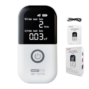 New Upgraded EMF Meter, Rechargeable Electromagnetic Field Radiation Detector for EF MF WiFi Signal, High Precision EMF Detector for Home Inspection, Office, Outdoor and Ghost Hunting with Alarm