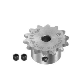 B Type Roller Chain Sprocket 14 Teeth 6mm Bore Stainless Steel Motor Drive Gear for Chain DIN/ISO No. 04C-1 and ANSI No. #25