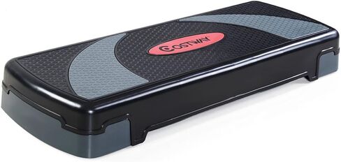 COSTWAY Fitness 31'' قابل للتعديل الهوائية السائر، منصة اللياقة البدنية مع سطح غير قابل للانزلاق، ممارسة السائر مع 4 "-6" -8 "الناهضون، معدات تجريب المواد PP للصالة الرياضية، المنزل والمكتب in Kuwait