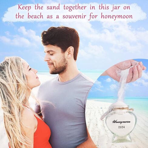 Honeymoon Sand Keepsake Jar 2024, Bridal Shower Gift, Engagement Gift, Wedding Gift, Honeymoon Gift, Travel Gift for Newlywed Couple, Gift Box Includes (Honeymoon 2024) in Saudi Arabia