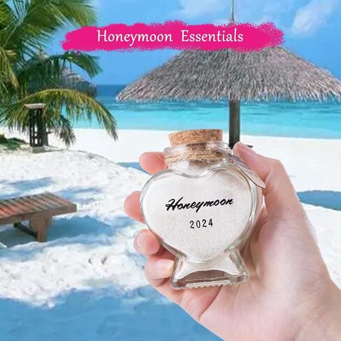 Honeymoon Sand Keepsake Jar 2024, Bridal Shower Gift, Engagement Gift, Wedding Gift, Honeymoon Gift, Travel Gift for Newlywed Couple, Gift Box Includes (Honeymoon 2024) in Saudi Arabia