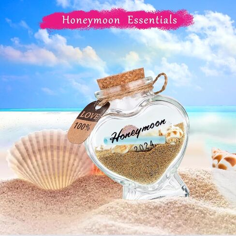 Honeymoon Sand Keepsake Jar 2024, Bridal Shower Gift, Engagement Gift, Wedding Gift, Honeymoon Gift, Travel Gift for Newlywed Couple, Gift Box Includes (Honeymoon 2024) in Saudi Arabia