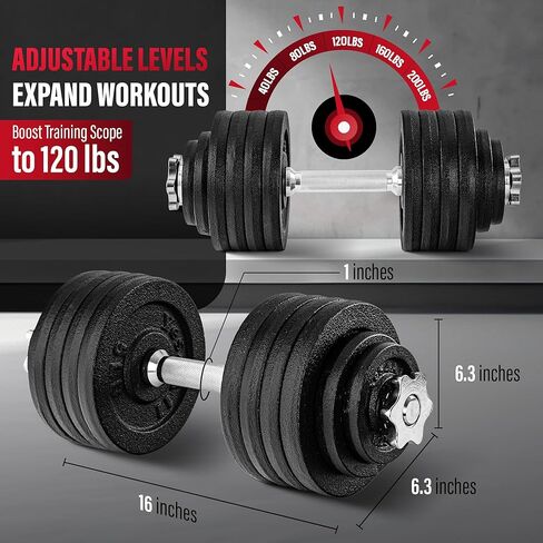Yes4All Adjustable Dumbbell Set with Weight Plates, Star Lock Collars/Connector, 40lbs to 200lbs Adjustable Weight Plates Set in Saudi Arabia