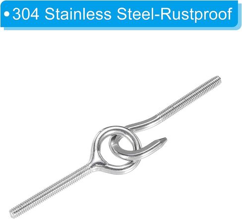 PATIKIL M4 Ring Eye Bolts, 3Pcs 304 Stainless Steel Lifting Ring Threaded Eye Bolt with Nuts Washers for Hanging Hammocks Articles in Saudi Arabia
