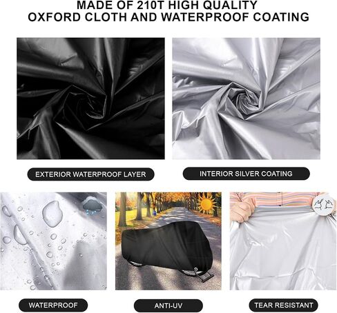 Bike Cover Outdoor Waterproof Bicycle Cover with Anti-Theft Lock Hole Carry Bag Rain Sun UV Dust Wind Snow Proof Mountain Bike Cover for Mountain Road Electric City Bike (XXL Black & Silver) in Saudi Arabia