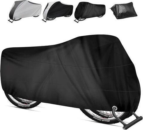 Bike Cover Outdoor Waterproof Bicycle Cover with Anti-Theft Lock Hole Carry Bag Rain Sun UV Dust Wind Snow Proof Mountain Bike Cover for Mountain Road Electric City Bike (XXL Black & Silver) in Saudi Arabia