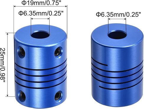uxcell 1Pcs 3mm to 6mm Aluminum Alloy Shaft Coupling L25xD19 Flexible Coupler with Screws for Encoders and Motors,Blue in Saudi Arabia