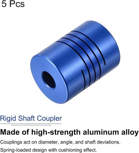 uxcell 1Pcs 3mm to 6mm Aluminum Alloy Shaft Coupling L25xD19 Flexible Coupler with Screws for Encoders and Motors,Blue in Saudi Arabia