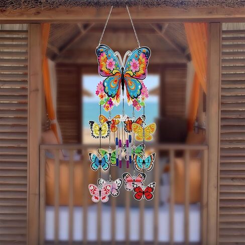 DIY Wind Chime Kit Diamond Art,Make Your Own Wind Chime Hollow Aluminum Tubes,Diamond Art Wind Chimes Sun Catchers fit for Patio, Backyard, Garden, and Outdoor Decor Housewarming Gift (Bird) in Saudi Arabia