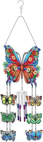 DIY Wind Chime Kit Diamond Art,Make Your Own Wind Chime Hollow Aluminum Tubes,Diamond Art Wind Chimes Sun Catchers fit for Patio, Backyard, Garden, and Outdoor Decor Housewarming Gift (Bird) in Saudi Arabia