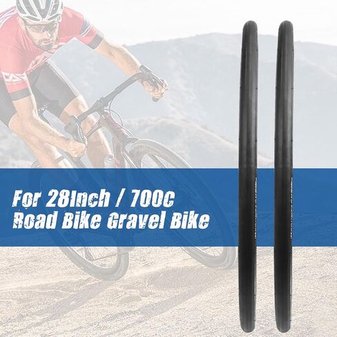 Road Bike Tire 1/2 Pack 700 * 25C/28C Bike Replacement Tire Folding Replacement Tire for Bicycle, Wear-Resistant，1/2Pack，Folding Bead，700 * 25C/28C，Black in Saudi Arabia