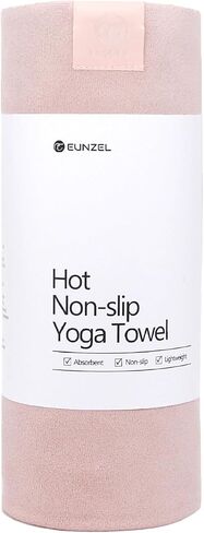 Hot Yoga Towel, Super Absorbent Yoga Mat Towel Soft Suede Microfiber Non-Slip Towel for Bikram Pilates and Yoga Mats 72" x 26.5", Pink in Saudi Arabia