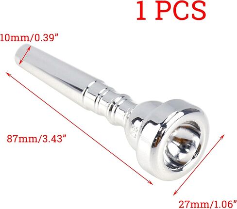 1 قطعة 3c البوق المعبرة 1.06 "× 3.43" الفضة المهنية أبواق البوق لأداة المهنية البوق الفم استبدال in Kuwait
