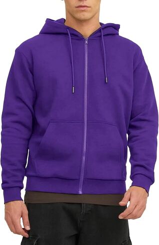 Men's Zip Up Hoodie Athletic Hoodies Long Sleeve Fleece Hooded Sweatshirts Lightweigt With Pockets (S-3XL) in Saudi Arabia