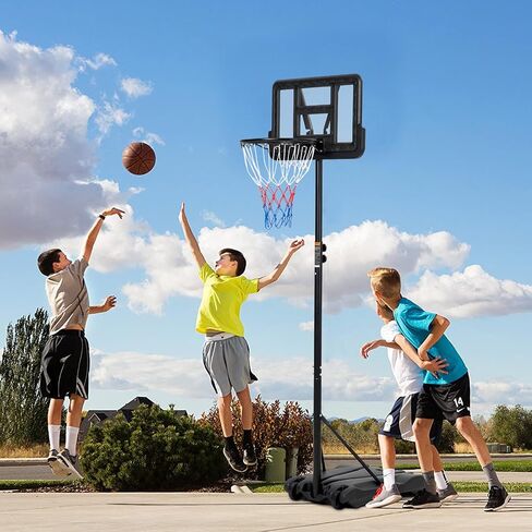 Kids Basketball Hoop,Outdoor Portable Adjustable Basketball Goal System with Height Adjustable 5-7 FT, 28" Backboard & Wheels for Youth Adult at Indoor Outdoor 3+ in Saudi Arabia