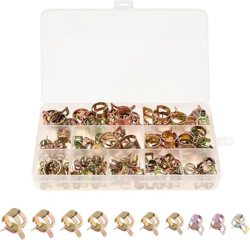 100 قطعة مشبك خط الوقود، PNXKTXO 10 مقاس 6-17 مم مجموعة مشابك خرطوم الربيع مع شريط مسطح دوار in Kuwait