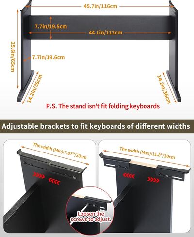 Universal 76 / 88 Key Piano Keyboard Stand, Wooden Furniture Stand Compatible For YMH P Series, CSO PX Series, RLD FP Series Digital Pianos Keyboards - 2 Into 1 Middle Board - KWS-G1-B in Saudi Arabia