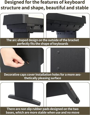 Universal 76 / 88 Key Piano Keyboard Stand, Wooden Furniture Stand Compatible For YMH P Series, CSO PX Series, RLD FP Series Digital Pianos Keyboards - 2 Into 1 Middle Board - KWS-G1-B in Saudi Arabia