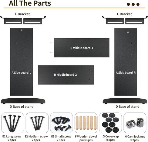 Universal 76 / 88 Key Piano Keyboard Stand, Wooden Furniture Stand Compatible For YMH P Series, CSO PX Series, RLD FP Series Digital Pianos Keyboards - 2 Into 1 Middle Board - KWS-G1-B in Saudi Arabia
