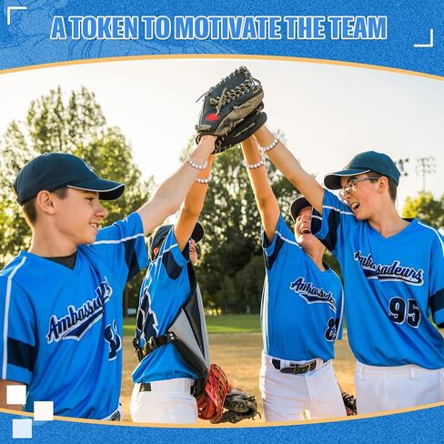 9-Pack Baseball Bracelets with 13 PCS Wooden Beads,Baseball Bracelet Strung with Stainless Steel Chain & Adjustable 18+4cm Length, Mini Heart Charm, Perfect for Baseball Team Gifts in Kuwait